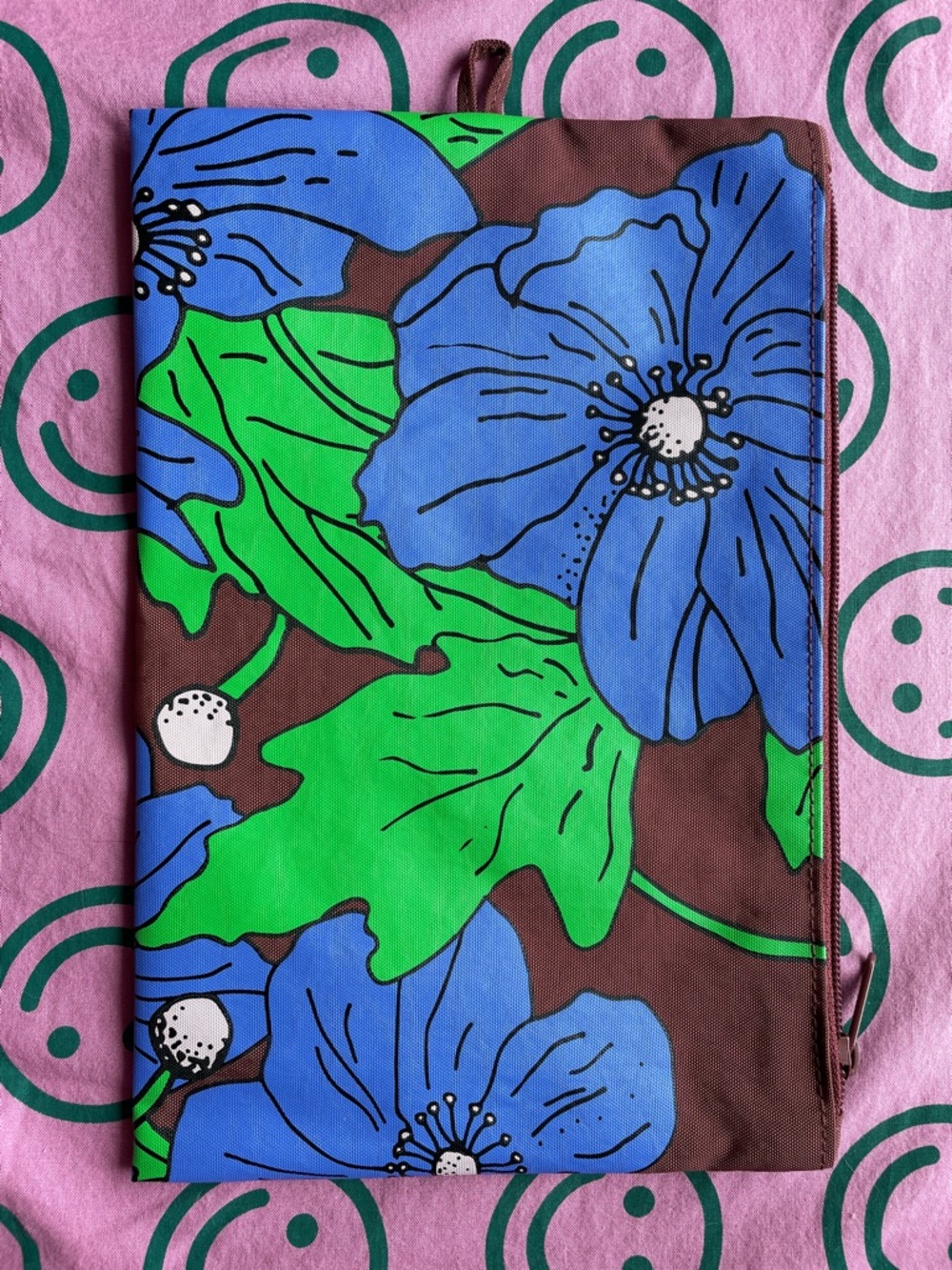 BAGGU floral poppies large flat pouch